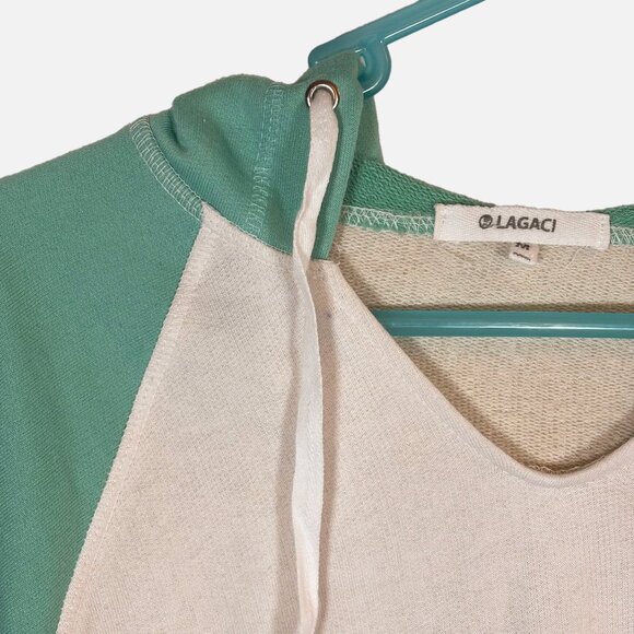 LAGACI Teal & White Colorblock Hoodie - Size M - Picture 11 of 12